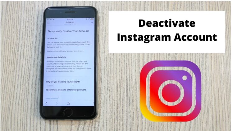 Deactivate Instagram on iPhone